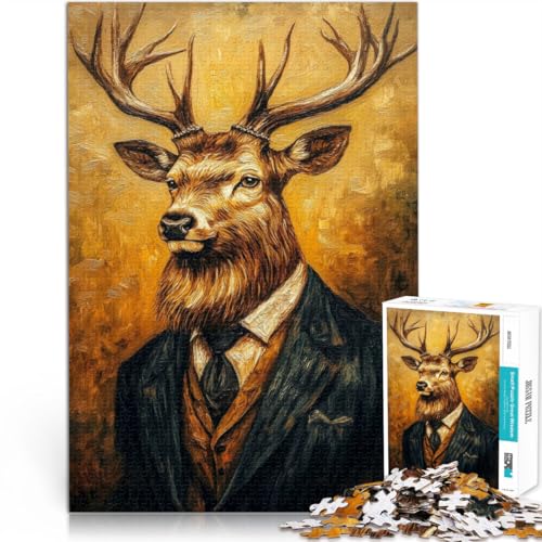 Denkspiel Hirsch im Anzug Gemälde Teenager 1000 Teile Puzzle 38x52cm denn eignet ganze Familie für ab 14 Jahren Denkspiel Hirsch im Anzug Gemälde Teenager 1000 Teile Puzzle 38x52cm denn eignet ganze Familie für ab 14 Jahren von LGNBTGM
