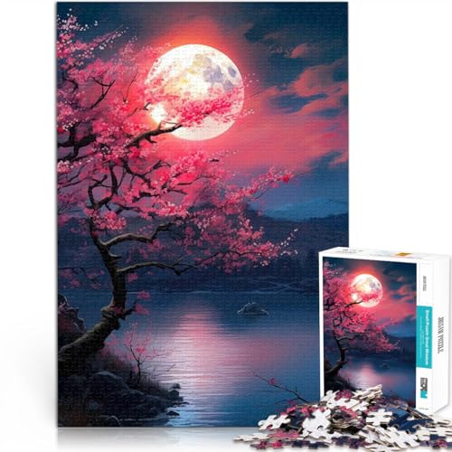 Denkspiel Kirschblüte und Mond 1000-teilige Puzzles für Teenager 70x100cm Wunschliste mit dem Weihnachtsmann für ab 14 Jahren von LGNBTGM