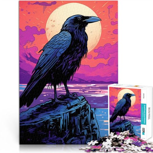 Denkspiel Krähe auf Einer Klippe 1000-teilige Puzzles für Erwachsene 26x38cm denn eignet ganze Familie für ab 14 Jahren von LGNBTGM