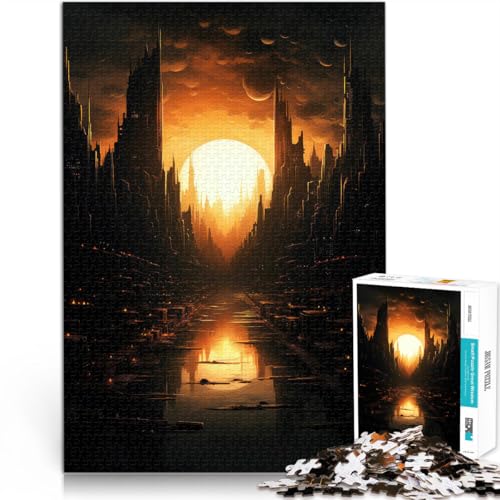 Denkspiel Kunstwerke mit der Skyline der Stadt 1000-teiliges Teenager-Puzzle 70x100cm Wanddekoration Einzigartige Geburtstags ab 14 Jahren von LGNBTGM