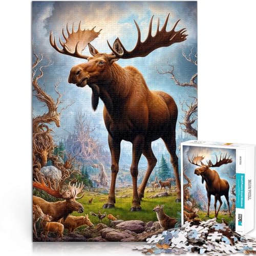 Denkspiel Magische Elchsafari 1000-teilige Puzzles für Erwachsene 50x75cm Die Liebe zwischen Paaren stärken für 14+ von LGNBTGM