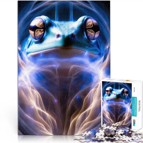 Denkspiel Mystisches Froschporträt 1000-teiliges Puzzle für Teenager 38x52cm mit passendem Poster und Quizblatt für ab 14 Jahren Denkspiel Mystisches Froschporträt 1000-teiliges Puzzle für Teenager 38x52cm mit passendem Poster und Quizblatt für ab 14 Jahren von LGNBTGM