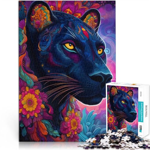 Denkspiel Panther mit Blumenfell 1000-teilige Puzzles für Teenager 26x38cm Geburtstagsgeschenk, Geschenke für und ab 14 Jahren Denkspiel Panther mit Blumenfell 1000-teilige Puzzles für Teenager 26x38cm Geburtstagsgeschenk, Geschenke für und ab 14 Jahren von LGNBTGM