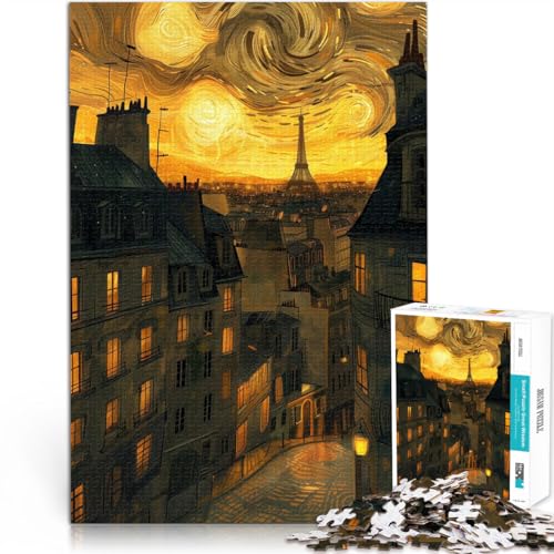 Denkspiel Pariser Nacht mit Sternenhimmel 1000-teiliges Teenager-Puzzle 50x75cm Tolle Geschenke und Spielzeuge ab 14 Jahren von LGNBTGM