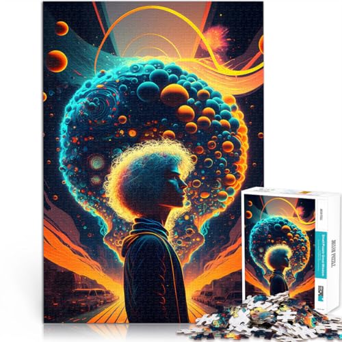 Denkspiel Psychedelische Odyssee Puzzle für Erwachsene, 1000 Teile 50x75cm mit vollständig ineinander greifenden, zufällig geformten Teilen für 14+ von LGNBTGM