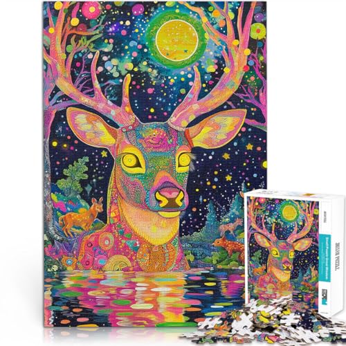 Denkspiel Psychedelischer bunter Hirsch Puzzle 1000 Teile für Erwachsene 38x52cm Geburtstagsgeschenk, Geschenke für ab 14 Jahren Denkspiel Psychedelischer bunter Hirsch Puzzle 1000 Teile für Erwachsene 38x52cm Geburtstagsgeschenk, Geschenke für ab 14 Jahren von LGNBTGM