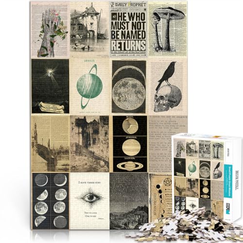 Denkspiel Retro-Kunst-Mosaik-Poster 1000-teiliges Puzzle für Erwachsene 38x52cm Einzigartige Wohndekoration und Geschenke ab 14 Jahren von LGNBTGM