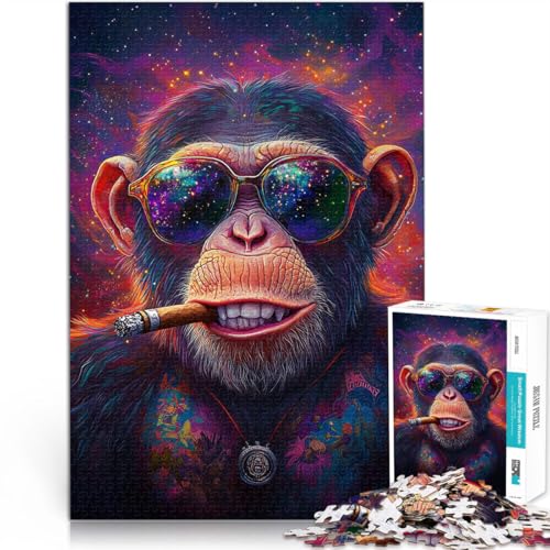 Denkspiel Schimpansen-Boss 1000-teiliges Puzzle für Erwachsene 70x100cm Jedes Stück ist einzigartig – Anspruchsvolles Familienspiel für ab 14 Jahren von LGNBTGM