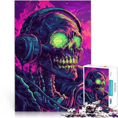 Denkspiel Skelett-Zombie Puzzle für Erwachsene, 1000 Teile 26x38cm mit vollständig ineinander greifenden, zufällig geformten Teilen für ab 14 Jahren von LGNBTGM