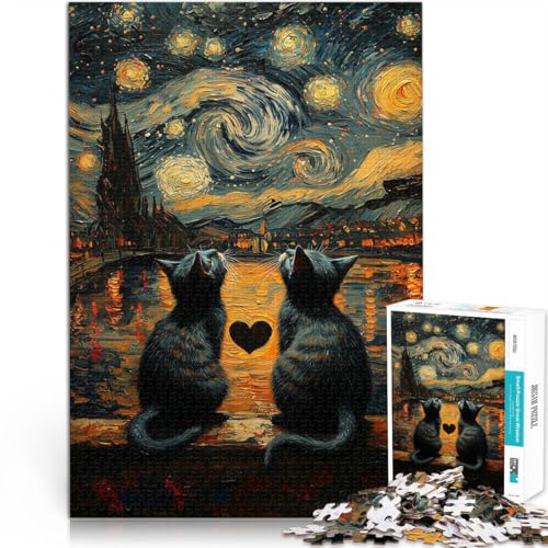 Denkspiel Sternennacht Verliebte Katzen 2000-teiliges Puzzle für Teenager 70x100cm Geburtstagsgeschenk, Geschenke ab 14 Jahren Denkspiel Sternennacht Verliebte Katzen 2000-teiliges Puzzle für Teenager 70x100cm Geburtstagsgeschenk, Geschenke ab 14 Jahren von LGNBTGM