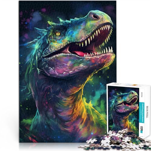 Denkspiel T-Rex liebenswürdig Puzzle 1000 Teile für Jugendliche 26x38cm Lustige Aktivitäten für zu Hause, Geburtstagsgeschenk, Reisegeschenk, ab 14 Jahren von LGNBTGM