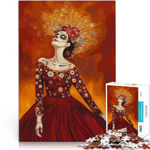 Denkspiel Tag der Toten Frau in Rot 1000-teiliges Puzzle für Erwachsene 26x38cm Geburtstagsgeschenk, Geschenke für ab 14 Jahren Denkspiel Tag der Toten Frau in Rot 1000-teiliges Puzzle für Erwachsene 26x38cm Geburtstagsgeschenk, Geschenke für ab 14 Jahren von LGNBTGM