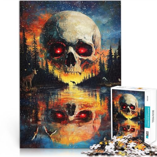 Denkspiel Totenkopf mit leuchtenden Augen 1000-Teile-Puzzle für Erwachsene 26x38cm mit passendem Poster und Quizblatt für 14+ Denkspiel Totenkopf mit leuchtenden Augen 1000-Teile-Puzzle für Erwachsene 26x38cm mit passendem Poster und Quizblatt für 14+ von LGNBTGM