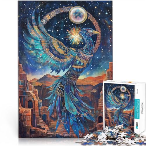 Denkspiel Uralter bunter Phönix 1000-teiliges Puzzle für Teenager 70x100cm mit passendem Poster und Quizblatt für ab 14 Jahren von LGNBTGM