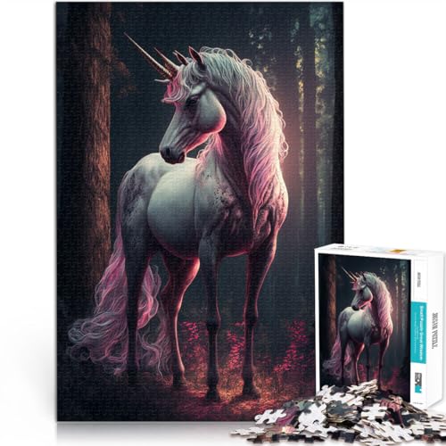 Denksportaufgabe für EIN Cartoon-Einhorn 1000-teilige Puzzles für Teenager 26x38cm Wunschliste mit dem Weihnachtsmann für ab 14 Jahren von LGNBTGM