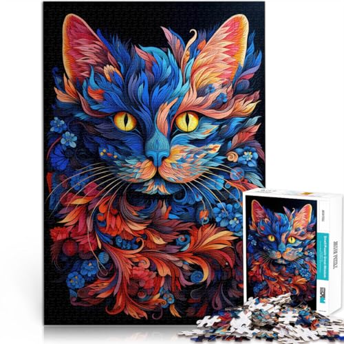 Denksportaufgabe für Katzenkunst Puzzle 1000 Teile für Erwachsene 26x38cm Wanddekoration Einzigartige Geburtstags ab 14 Jahren von LGNBTGM