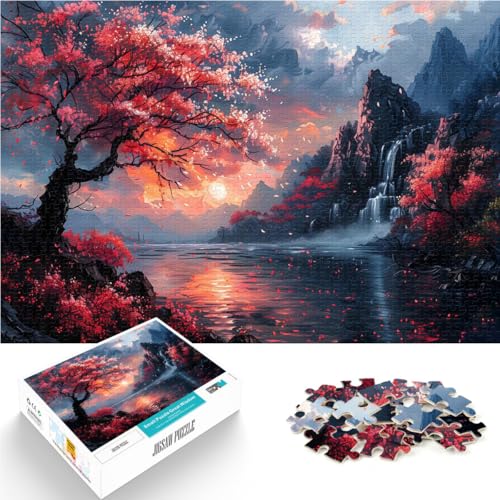 Denksportaufgabe für Kirschwasserfälle 1000-Teile-Puzzle für Teenager 26x38cm Einzigartige Wohndekoration und Geschenke für ab 14 Jahren von LGNBTGM