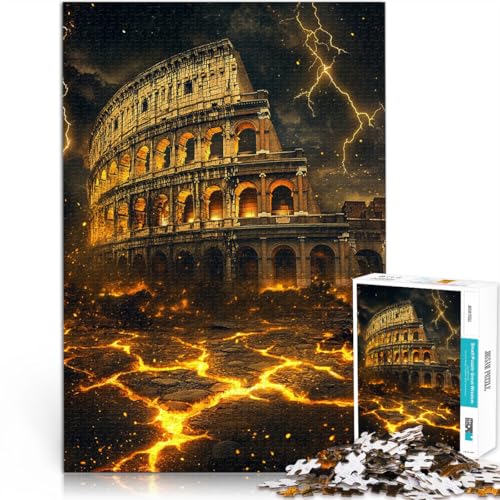Denksportaufgabe für Kolosseum in Stein Puzzle 1000 Teile für Erwachsene 70x100cm Geeignet für die Schreibtischdekoration ab 14 Jahren von LGNBTGM