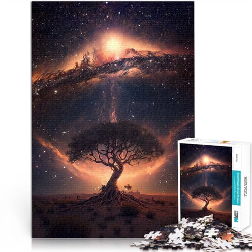 Denksportaufgabe für Kosmischer Lebensbaum 1000-teilige Puzzles für Erwachsene 70x100cm Lernspiel für Geburtstag, Weihnachten für ab 14 Jahren von LGNBTGM