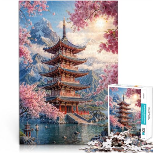 Denksportaufgabe für Pagode am See 1000-teilige Puzzles für Erwachsene 26x38cm Tolle Geschenke und Spielzeuge für 14+ von LGNBTGM