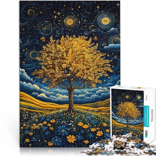 Denksportaufgabe für Sternennachtbaum Teenager-Puzzles 1000 Teile 26x38cm Geburtstagsgeschenk, Geschenke, Wandkunst Geeignet ab 14 Jahren von LGNBTGM