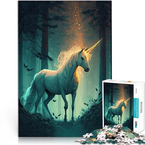 Entspannungsspiele EIN Cartoon-Einhorn 1000-teiliges Puzzle für Erwachsene 26x38cm einzigartiges Herausforderungsspiel ab 14 Jahren von LGNBTGM