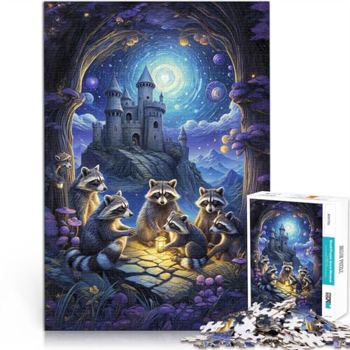 Entspannungsspiele EIN Fantasy-Treffen mit Waschbär Puzzle für Erwachsene 1000 Teile 38x52cm Angebot als Geschenk für die ganze Familie ab 14 Jahren von LGNBTGM