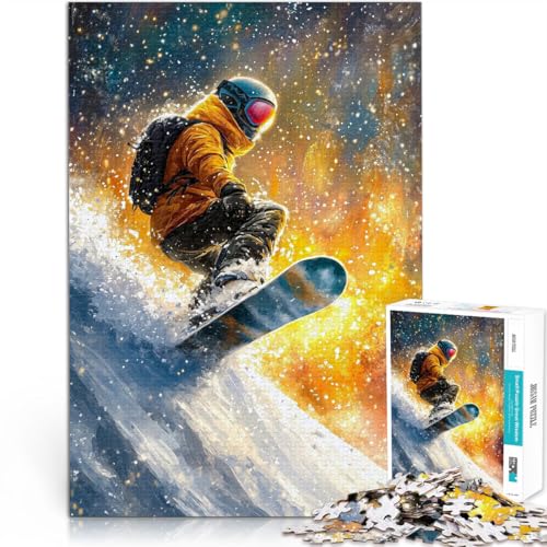 Entspannungsspiele Ölgemälde „Snowboard-Leidenschaft“ Puzzle für Erwachsene 1000 Teile 50x75cm Kunstwerk Geschenk für ab 14 Jahren von LGNBTGM