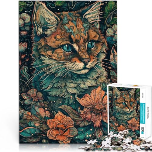 Familienaktivität Abstrakte Katze Puzzle für Erwachsene mit 1000 Teilen 26x38cm Wunschliste mit dem Weihnachtsmann für ab 14 Jahren von LGNBTGM