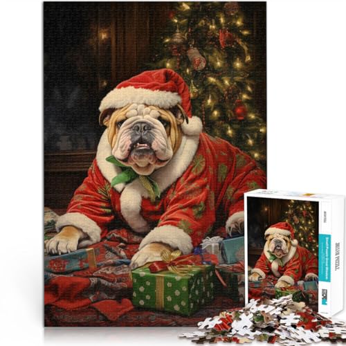 Familienaktivität Bulldoggen-Weihnachten Puzzle 1000 Teile für Erwachsene 26x38cm mit vollständig ineinander greifenden, zufällig geformten Teilen ab 14 Jahren Familienaktivität Bulldoggen-Weihnachten Puzzle 1000 Teile für Erwachsene 26x38cm mit vollständig ineinander greifenden, zufällig geformten Teilen ab 14 Jahren von LGNBTGM