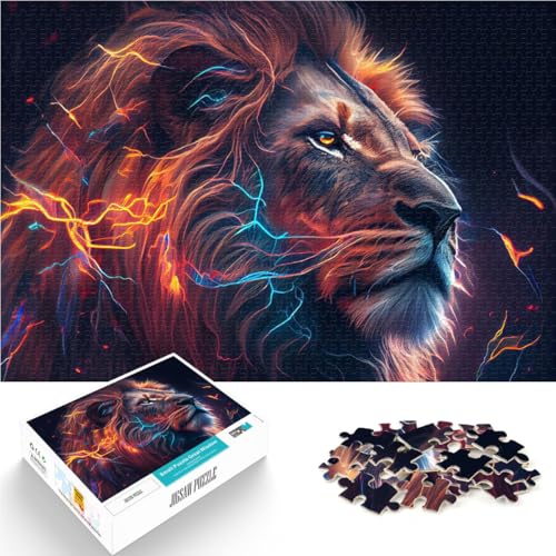 Familienaktivität Löwe und Blitz Puzzle für Erwachsene, 1000 Teile 50x75cm Geburtstagsgeschenk, Geschenke ab 14 Jahren von LGNBTGM