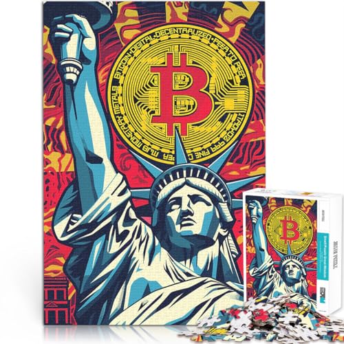 Familienspaß Bitcoin-Freiheitsstatue Puzzle für Jugendliche 1000 Teile 26x38cm Geburtstagsgeschenk, Geschenke ab 14 Jahren von LGNBTGM