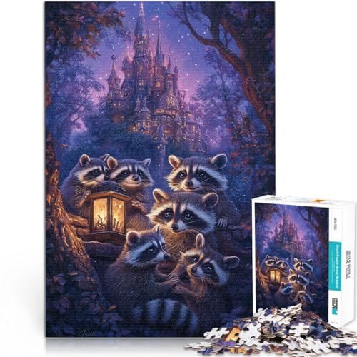 Familienspaß EIN Fantasy-Treffen mit Waschbär Puzzle für Jugendliche 1000 Teile 38x52cm Wunschliste mit dem Weihnachtsmann für ab 14 Jahren von LGNBTGM