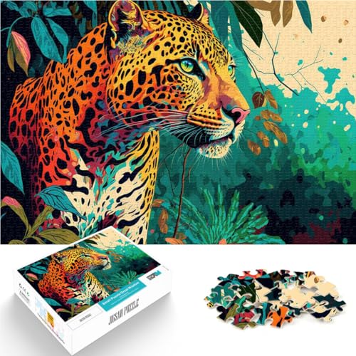 Familienspaß Leopardentier Puzzle 1000 Teile für Teenager 70x100cm mit vollständig ineinander greifenden, zufällig geformten Teilen ab 14 Jahren von LGNBTGM