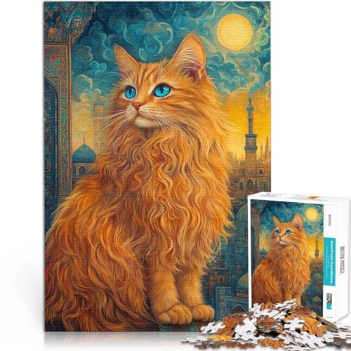 Familienspaß blauäugige Katze Puzzle 1000 Teile für Erwachsene 70x100cm Lustige Aktivitäten für zu Hause, Geburtstagsgeschenk, Reisegeschenk, für ab 14 Jahren von LGNBTGM