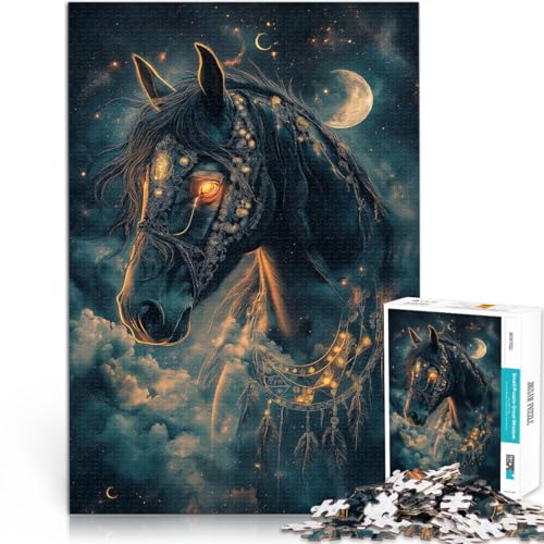 Familienspiel für und Fantasiepferd 1000-teiliges Puzzle für Teenager 38x52cm Geeignet für die Schreibtischdekoration für ab 14 Jahren von LGNBTGM