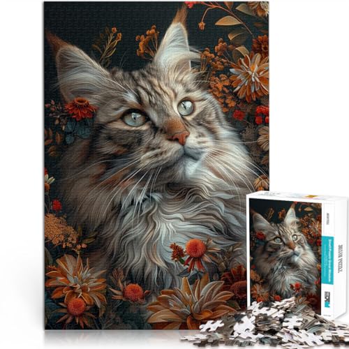 Familienspiel für und Katze ~ 1000-teilige Puzzles für Teenager 70x100cm Lustige Aktivitäten für zu Hause, Geburtstagsgeschenk, Reisegeschenk, für ab 14 Jahren von LGNBTGM