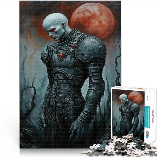 Familienspiel zum Stressabbau, schwierige Herausforderung Dunkler Ritter unter Blutmond Teenager-Puzzles 1000 Teile 50x75cm Gutes Geschenk von LGNBTGM