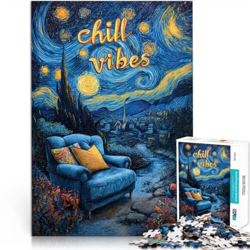 Für Familienspaß Sternennacht-Chill-Vibes Puzzle für Erwachsene, 1000 Teile 50x75cm Einzigartige Geburtstags- und Geschenkideen für 14+ von LGNBTGM