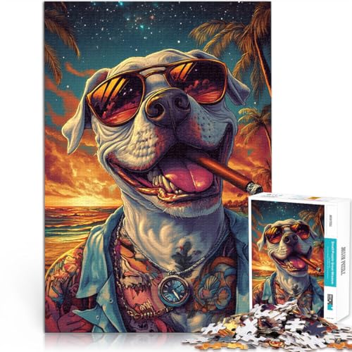 Gehirnintelligenz-Herausforderung süchtig machendes Spielzeug Bunter Tattoo-Hund Puzzle für Erwachsene, 1000 Teile 26x38cm EIN Kunstwerk Gehirnintelligenz-Herausforderung süchtig machendes Spielzeug Bunter Tattoo-Hund Puzzle für Erwachsene, 1000 Teile 26x38cm EIN Kunstwerk von LGNBTGM
