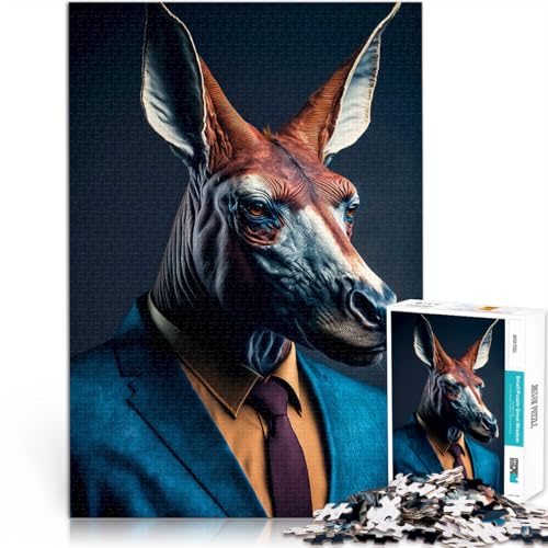 Gehirnintelligenz-Herausforderung süchtig machendes Spielzeug Känguru 1000 Teenager-Teile-Puzzle 26x38cm EIN Kunstwerk von LGNBTGM