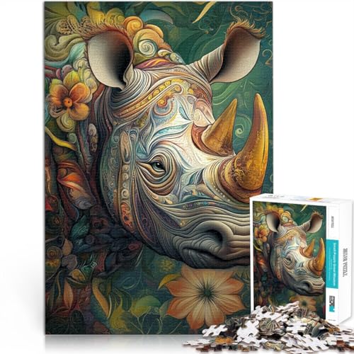 Gehirnintelligenz-Herausforderung süchtig machendes Spielzeug Tier Nashorn Puzzle für Erwachsene, 1000 Teile 26x38cm Geschenkideen Gehirnintelligenz-Herausforderung süchtig machendes Spielzeug Tier Nashorn Puzzle für Erwachsene, 1000 Teile 26x38cm Geschenkideen von LGNBTGM