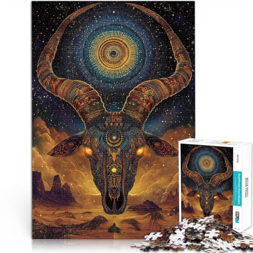 Gehirnintelligenz-Herausforderung süchtig machendes Spielzeug Ziegenschädel 1000 Teenager-Teile-Puzzle 26x38cm EIN Kunstwerk von LGNBTGM