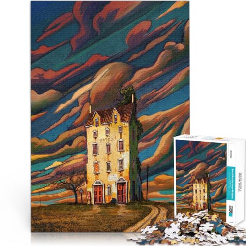 Gehirnintelligenz-Herausforderung süchtig machendes Spielzeug blaues Hotel 1000-Teile-Puzzle für Erwachsene 70x100cm Wanddekoration von LGNBTGM