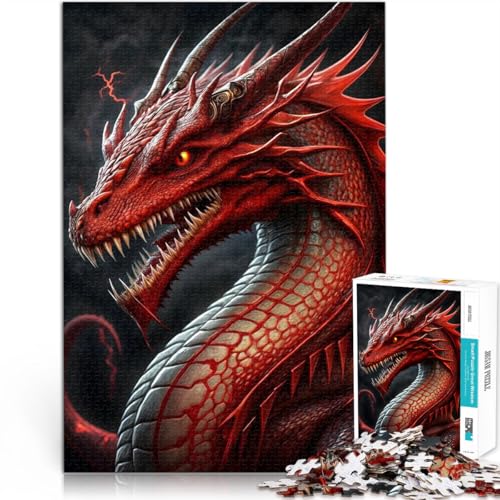 Geschenke zum Suchbegriff: Herausfordernde Spiele Feuriges Drachenporträt 2000-teiliges Puzzle für Erwachsene 70x100cm Wanddekoration von LGNBTGM