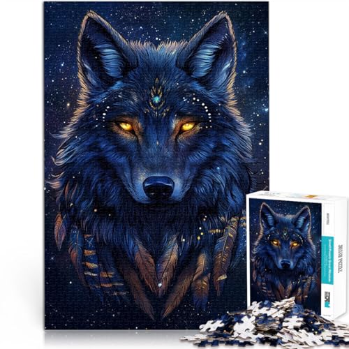 Geschenke zum Suchbegriff: Herausfordernde Spiele Im Dunkeln Wolf 1000-teiliges Puzzle für Erwachsene 26x38cm Heimdekoration von LGNBTGM