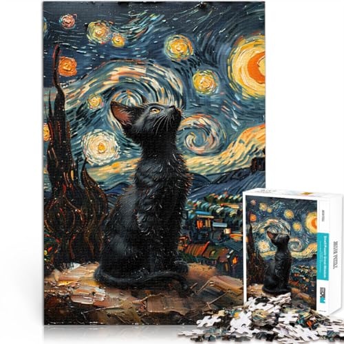 Geschenke zum Suchbegriff: Herausfordernde Spiele Katze in der sternenklaren Nacht Puzzle für Jugendliche 1000 Teile 70x100cm Heimdekoration von LGNBTGM