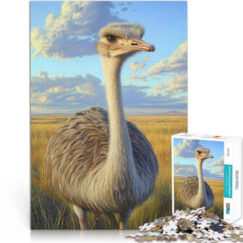 Geschenke zum Suchbegriff: Herausfordernde Spiele Straußenporträt Teenager 1000-teiliges Puzzle 38x52cm Wanddekoration von LGNBTGM