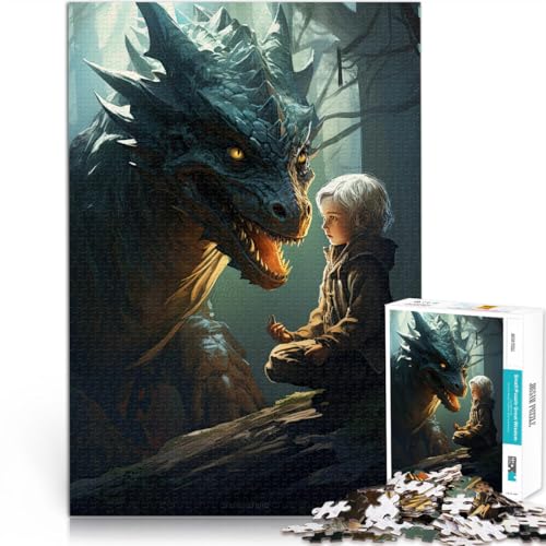 Handgeschwindigkeitswettbewerb Der Drache und der Elf Puzzle für Erwachsene mit 1000 Teilen 26x38cm Heimdekoration Spielzeug von LGNBTGM