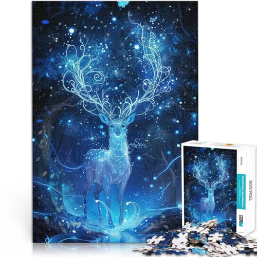 Handgeschwindigkeitswettbewerb Hirsch Tiere Nacht Wald Puzzle 1000 Teile für Jugendliche 50x75cm Heimdekoration Spielzeug von LGNBTGM
